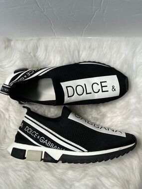 Vintage Rare Dolce & Gabbana Men’s Cream Slip On Sneakers Size US 10 Dolce Gabbana Shoes Men Sneakers | eBay main image 4